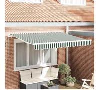 vidaXL Toile de rechange pour auvent Vert et blanc 330 x 245 cm 42000657