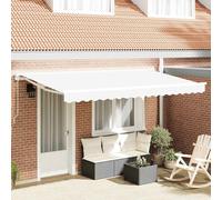 vidaXL Toile de Rechange pour auvent Blanc 380 x 195 cm Polyester, Ombre de Balcon, auvent rectangulaire Tendance, Tissu résistant aux UV, abri imperméable pour protéger Dehors