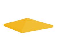 vidaXL Toile de toit de belvédère 2 niveaux 310 g/m² 3x3 m Jaune