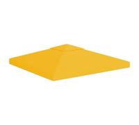 vidaXL Toile de toit de belvédère 2 niveaux 310 g/m² 3x3 m Jaune