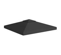 vidaXL Toile de toit de belvédère 2 niveaux 310 g/m² 3x3 m Noir