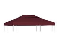 vidaXL Toile supérieure double de belvédère 310 g/m² 4x3 m Bordeaux