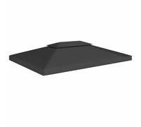 vidaXL Toile de toit de belvédère 2 niveaux auvent de remplacement 310 g/m² 4x3 m Noir