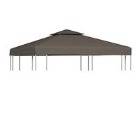 vidaXL Bâche toile supérieure de belvédère 2 niveaux 310 g/m² 3x3 m taupe