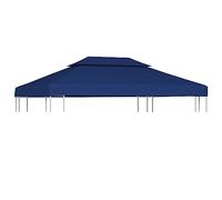 vidaXL Toile Supérieure de Belvédère 2 Niveaux 310 g/m² 4x3 m Bleu Bâche