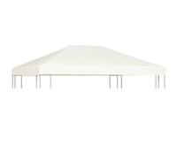 vidaXL Toile Supérieure de Belvédère Toit de Rechange de Tonnelle Dessus de Chapiteau Jardin Terrasse Extérieur 310 g/m² 4x3 m Blanc Crème
