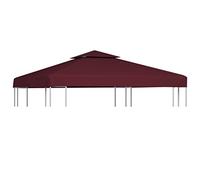 vidaXL Toile Supérieure Double de Belvédère 310 g/m² 3x3 m Bordeaux Tonelle
