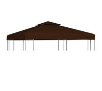 vidaXL Toile supérieure double de belvédère 310 g/m² 3x3 m Marron