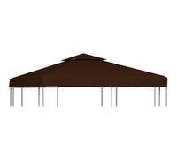 Toile supérieure double de belvédère 310 g/m² 3x3 m Marron vidaXL vidaXL