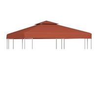 vidaXL Toile Supérieure Double de Belvédère Toit de Chapiteau Gazebo Jardin Terrasse Extérieur Protection Contre Le Soleil 310 g/m² 3x3 m Terre Cuite