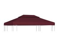 vidaXL Toile supérieure double de belvédère 310 g/m² 4x3 m Bordeaux
