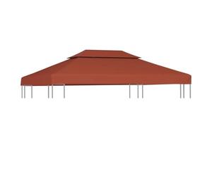 vidaXL Toile supérieure Double de belvédère 310 g/m² 4x3 m Terre Cuite