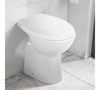 vidaXL Toilette sans rebord 7 cm hauteur supplémentaire Abattant amorti Céramique blanche