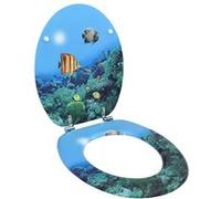 vidaXL Siège de toilette avec couvercle MDF Design de fond marin