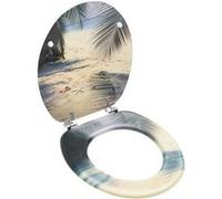 vidaXL Toiletbril met deksel strand MDF146911 G