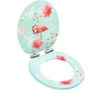 vidaXL Toiletbril met soft-close deksel flamingo MDF146912 Rose G