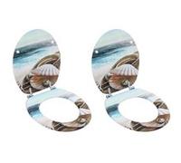 vidaXL Sièges WC 2 pcs avec couvercles MDF Coquille