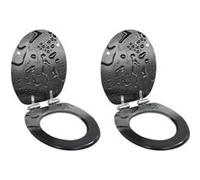 vidaXL 2pcs Siège WC MDF Couvercle à fermeture en douceur Goutte d'eau