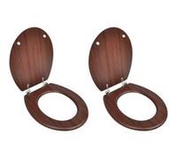 Toiletbrillen met deksels 2 st MDF bruin275909