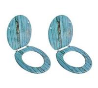 Toiletbrillen met deksels 2 st oud hout MDF275913