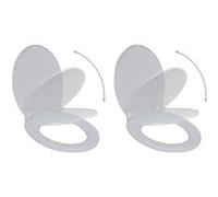 vidaXL Toiletbrillen met soft-close deksels 2 st kunststof wit275927 Blanc G