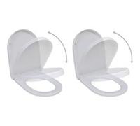 2x Siège de Toilette et Couvercle Plastique Blanc Abattant WC Cuvette vidaXL