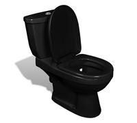 vidaXL Toilette avec réservoir Noir