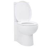 vidaXL Cuvette WC céramique coin – Économiseur d'espace pour petite salle de bain/hôtel – Blanc