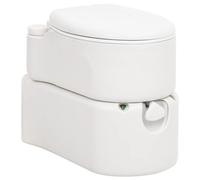 vidaXL Toilette de camping intégrée blanc 24+17 L PEHD et émail