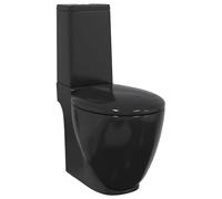 vidaXL Toilette en céramique écoulement d'eau à l'arrière noir