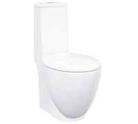 Toilette en céramique Ronde Écoulement d'eau au fond Blanc