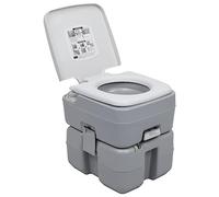 vidaXL Toilette Portable de Camping Toilette de Caravane Véhicule Voyage Randonnée Camping-car Mobile Portable Pompe à Soufflet Gris 20+10 L