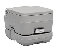 vidaXL Toilette Portable de Camping Toilette de Caravane Véhicule Voyage Randonnée Camping-car Mobile Portable Pompe à Soufflet Gris 10+10 L