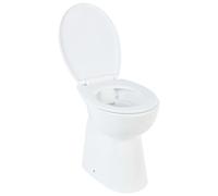vidaXL Toilette sans rebord 7 cm hauteur supplémentaire Abattant amorti Céramique blanche