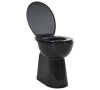 vidaXL Toilette sans rebord 7 cm hauteur supplémentaire Abattant amorti Céramique Noir