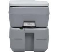 vidaXL Toilette portable de camping Gris 20+10 L