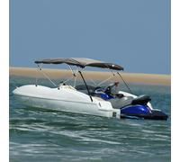 Vidaxl Toit Bimini À 3 Arceaux Parois En Maille 183x(137-152)X137 Cm