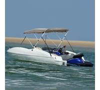 Vidaxl Toit Bimini À 3 Arceaux Parois Latérales 183x(137-152)X137 Cm