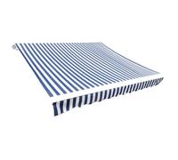 vidaXL Toit d'Auvent, Store Banne, Toit de Rechange, Voile d'Ombrage Jardin Terrass Balcon, Toile Bleu et Blanc 3 x 2,5 m 141010