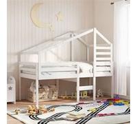 Vidaxl Toit De Lit Pour Enfants Blanc 198x87x113 Cm Bois De Pin Massif Blanc