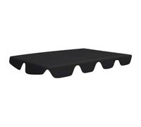 vidaXL Toit de Rechange de Balançoire Toit de Remplacement pour Balancelle Terrasse Jardin Extérieur Imperméable Noir 188/168x145/110 cm