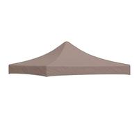 vidaXL Toit de Tente de Réception Toile de Toit de Chapiteau Remplacement de Toit de Tente Escamotable Pavillon de Jardin 3x3 m Taupe 270 g/m²