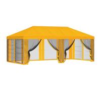 vidaXL Toit de tonnelle avec parois latérales jaune 600,5 x 300,5 cm en polyester, jardin et terrasse, votre évasion paisible dans la nature, fleurs, vert et des idées cool pour la vie en plein air