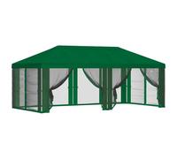 vidaXL Toit de tonnelle avec parois latérales vert 600,5 x 300,5 cm en polyester, jardin et terrasse, votre évasion paisible dans la nature, fleurs, vert et des idées cool pour la vie en plein air