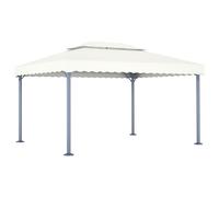 Tonnelle Chapiteau de Jardin Tonnelle de Patio Pavillon de Terrasse Tente de Réception d'Extérieur 400x300 cm Crème Aluminium