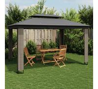 Vidaxl Tonnelle À Double Toit Anthracite 3,94x2,96 M Acier
