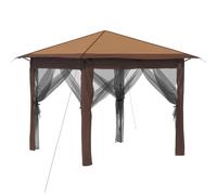 vidaXL Tonnelle avec 4 parois latérales 2,6 x 2,6 m Beige et marron