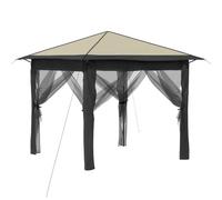 vidaXL Tonnelle avec 4 parois latérales Crème et anthracite 2,6 x 2,6 m