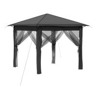 vidaXL Tonnelle avec 4 parois latérales de 2,6 x 2,6 m, gris clair et anthracite, moderne, résistante aux intempéries, housse d'événement portable, tente facile à installer, solution d'ombrage