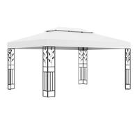 vidaXL Tonnelle avec double toit 3x4 m Blanc